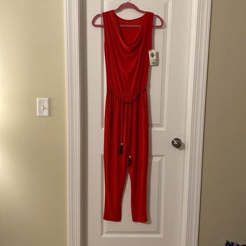 NWT Moda red jumpsuit size 8